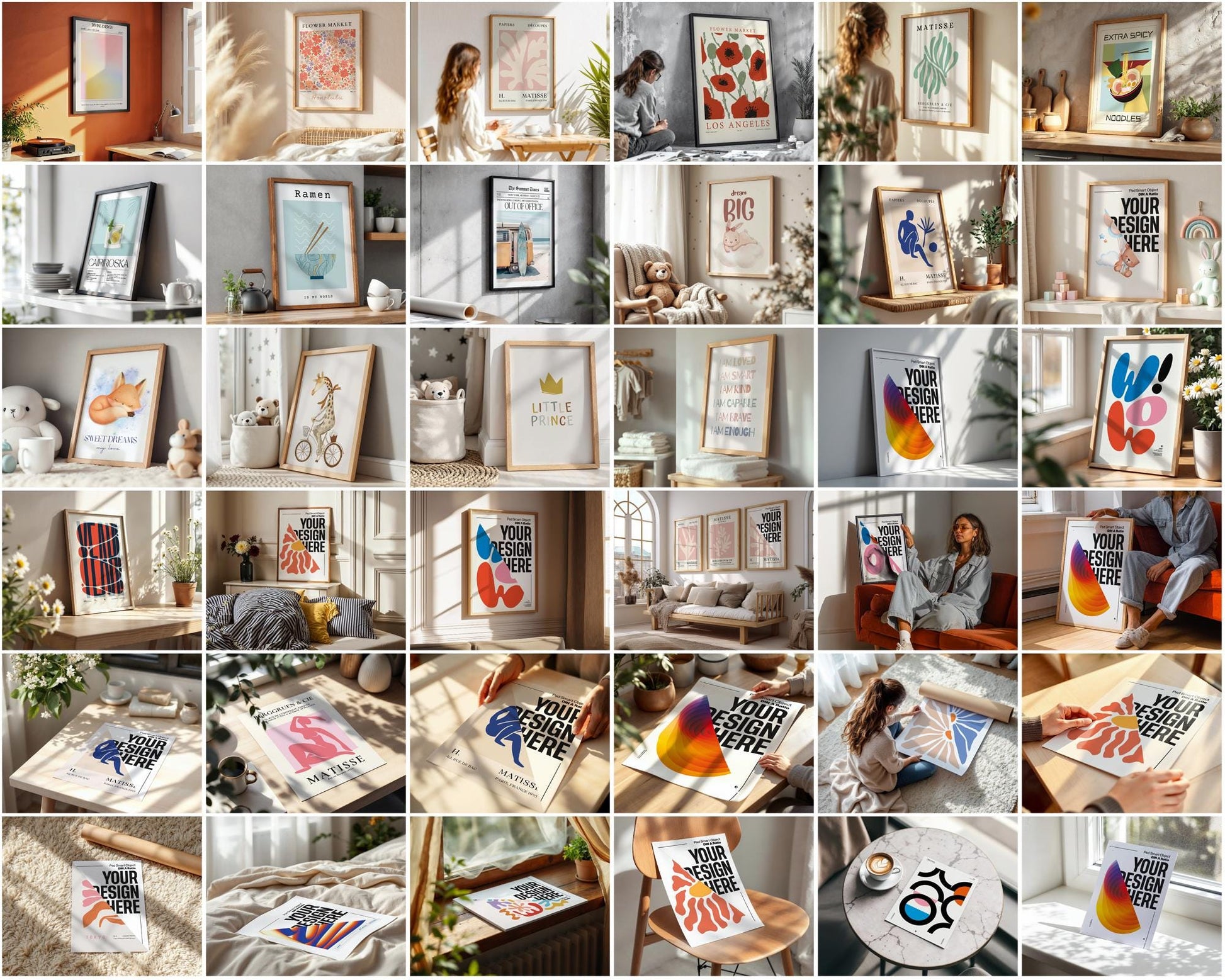 600+ Frame Mockup PSD Bundle Set - Wall & Poster Frames for Digital Art, Photo Display, Poster Mockup Templates