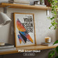 Soft Aesthetic Interior Frame Mockup | ISO A DIN Ratio | Thin Wood Frame | PSD Mockup | Frame Mockup Midcentury Minimal Home Interior