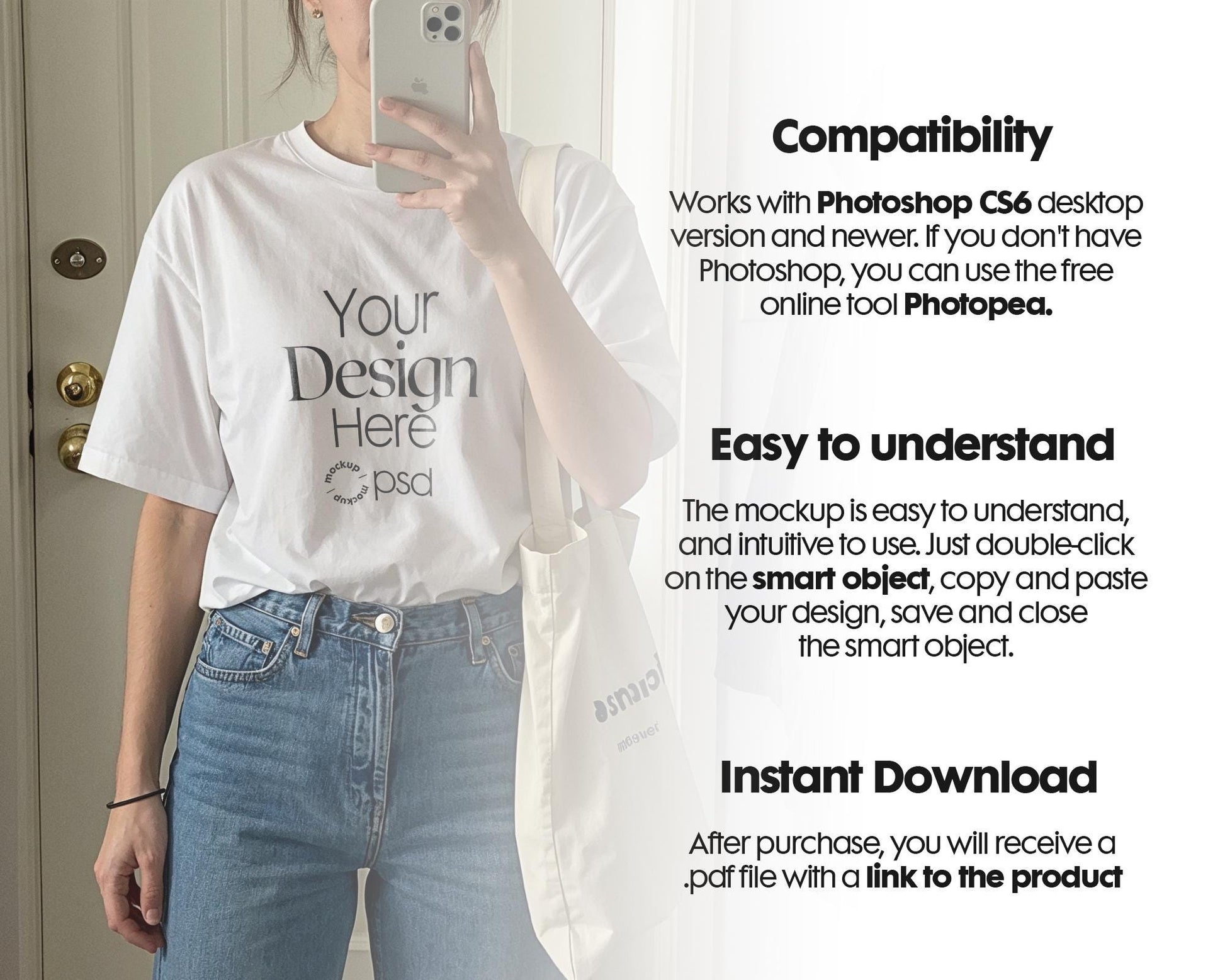 White Shirt Mockup PSD Bella Canvas 3001 T-Shirt Template for Design Preview & High-Quality Display