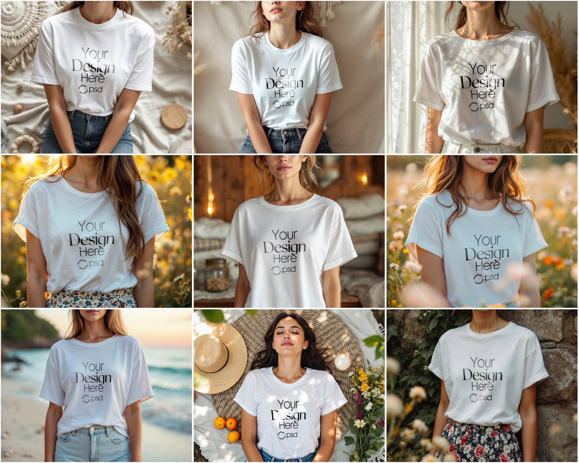 100 T-Shirt Mockup Bundle PSD | Gildan 64000 & Bella Canvas 3001 Print on Demand | Apparel Mockups Lifestyle T-Shirt Mockups Bundle