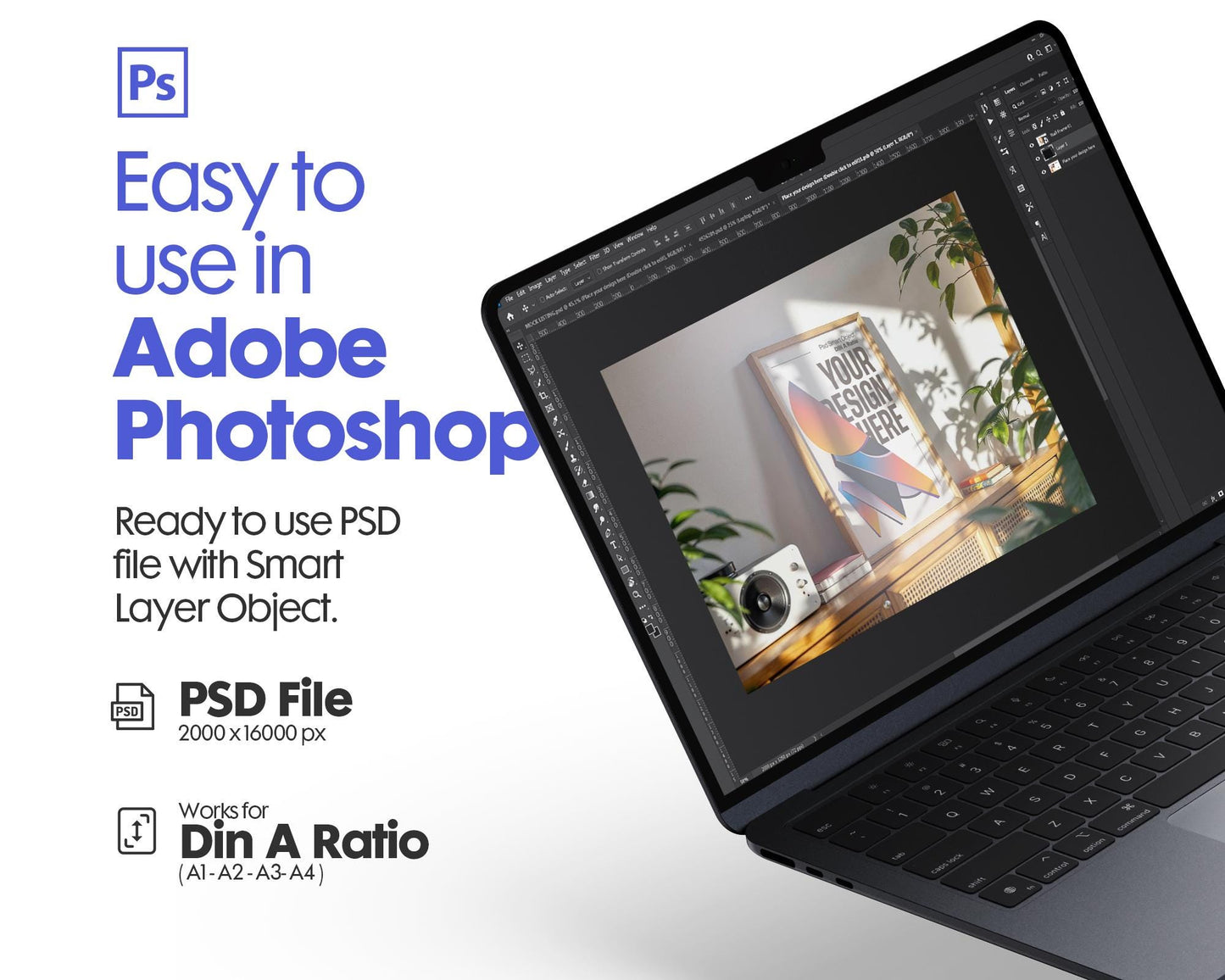 Interior Frame Mockup Collection | DIN A Artwork Wall Art Frames | Poster Shop Mockups for Interior Decoration