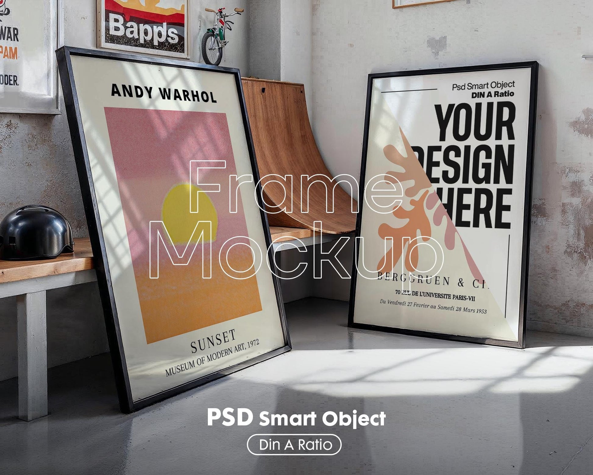 2 Frames Mockup PSD, Mockup Frames, Double Frames Mockup, Set of 2 Mock Up, Wall Art Display, Poster Mockup, Interior Wall Poster Mockup PSD