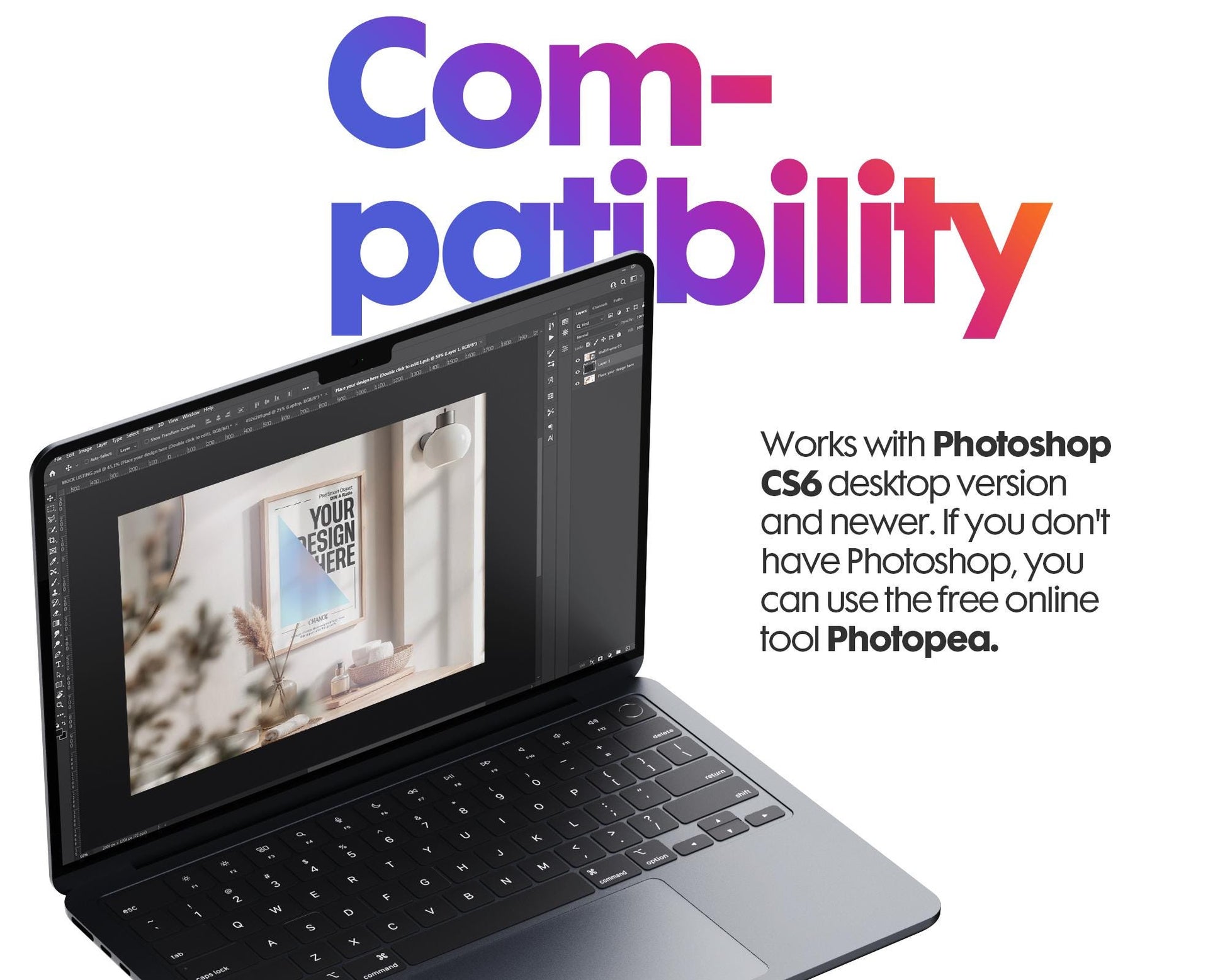 Frame Mockup in Bath, ISO A DIN Ratio, Thin Wood Frame, PSD Mockup, Frame Mockup Minimal Home Interior