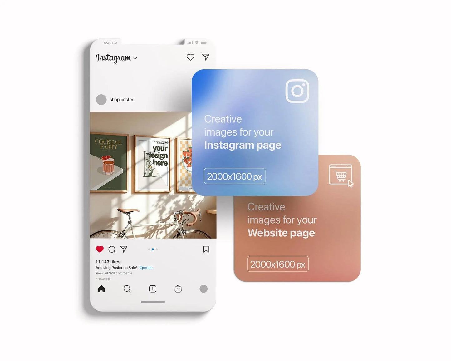 Set of 3 Frame Mockup PSD, Three Multiple Gallery Set 3 Bundle, 3 Vertical Frame Art Display Mockup, Digital Print Mockup