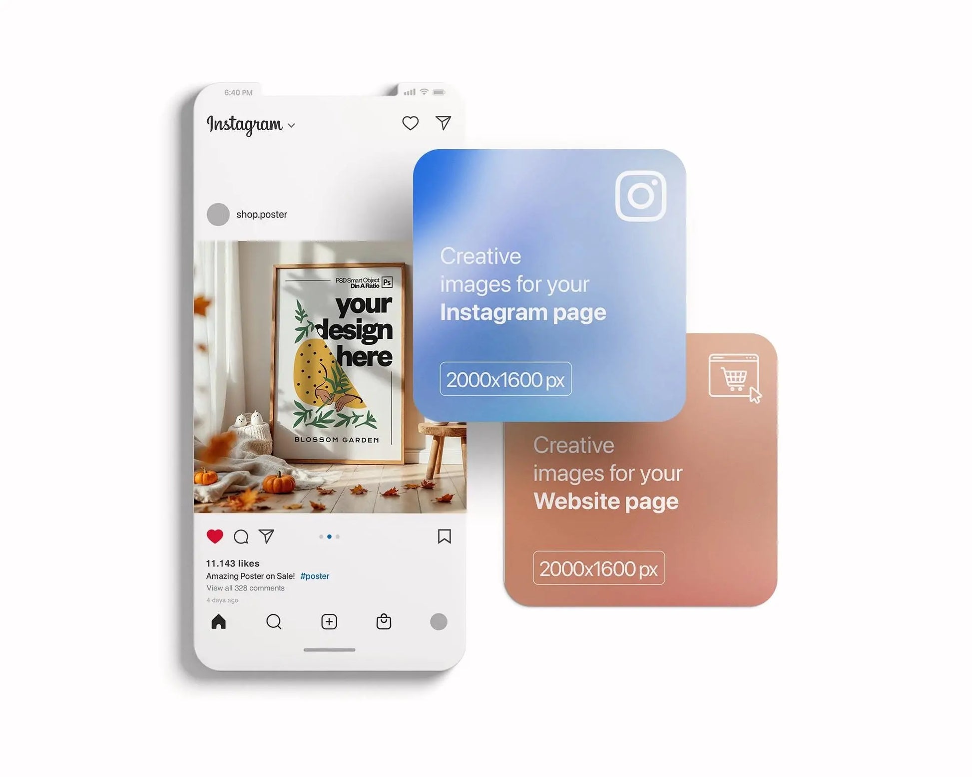 Halloween Frame Mockup PSD, Halloween Wall Art, Rustic Autumn & Pumpkins Vertical Artwork, Spooky Art Mockup,