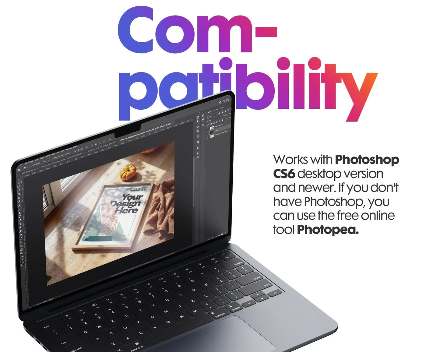 Halloween Frame Mockup PSD, Halloween Wall Art, Rustic Autumn & Pumpkins Vertical Artwork, Spooky Art Mockup