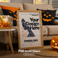 Halloween Frame Mockup PSD, Halloween Wall Art, Rustic Autumn & Pumpkins Vertical Artwork, Spooky Art Mockup,