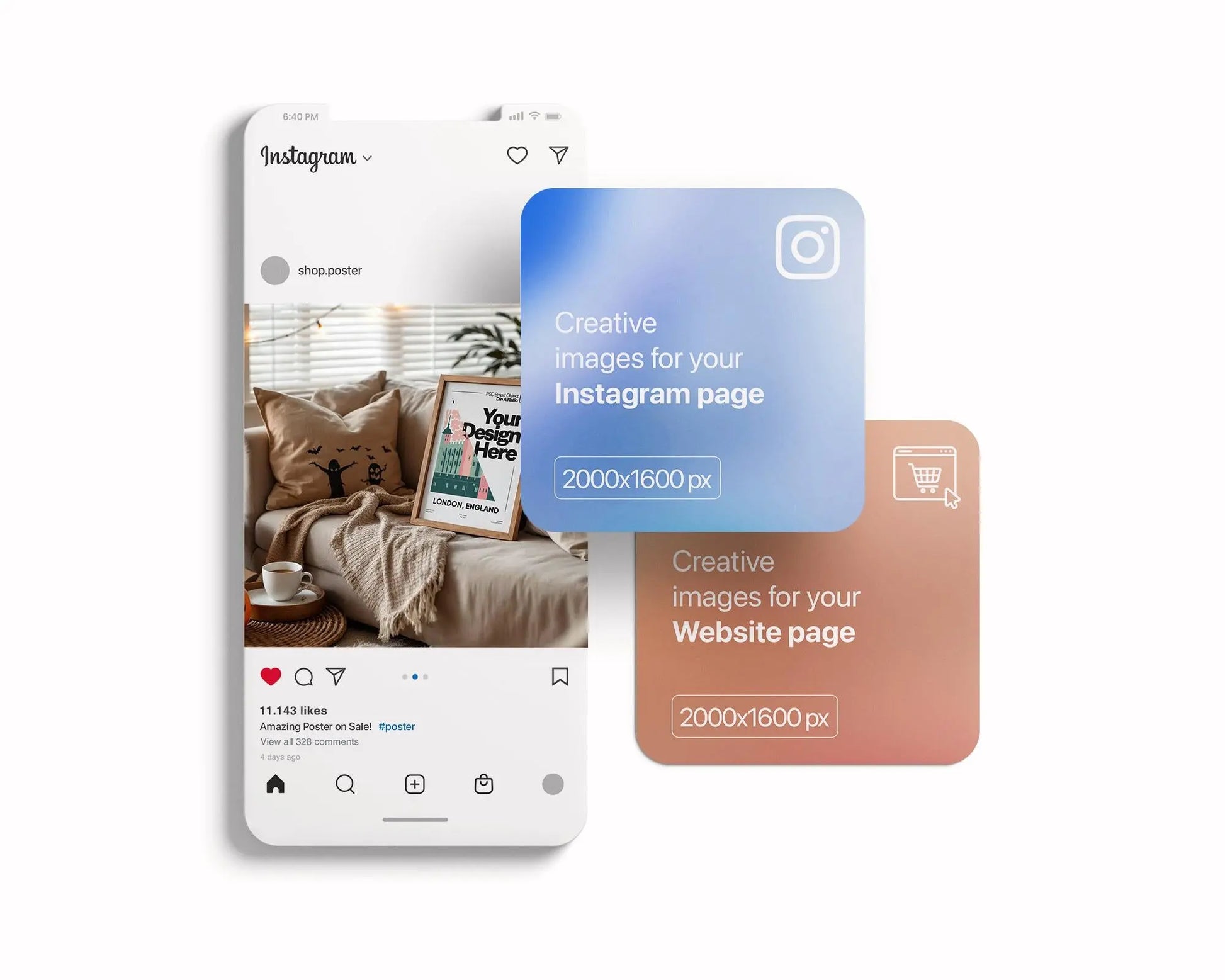 Halloween Frame Mockup PSD, Halloween Wall Art, Rustic Autumn & Pumpkins Vertical Artwork, Spooky Art Mockup,