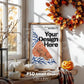Halloween Frame Mockup PSD, Halloween Wall Art, Rustic Autumn & Pumpkins Vertical Artwork, Spooky Art Mockup,