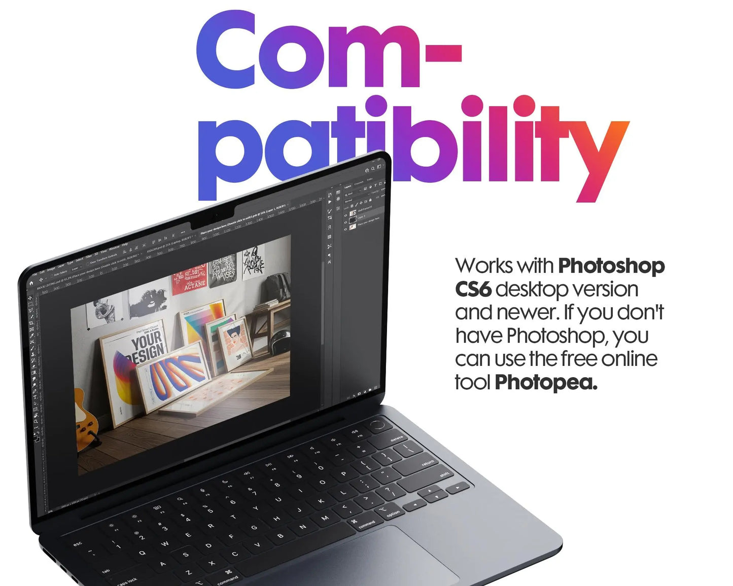 Set of 6 Frame Mockup, Three Multiple Gallery Set 6 Bundle, 6 Vertical Frame Art Display Mockup, Digital Print Mockup - PSD