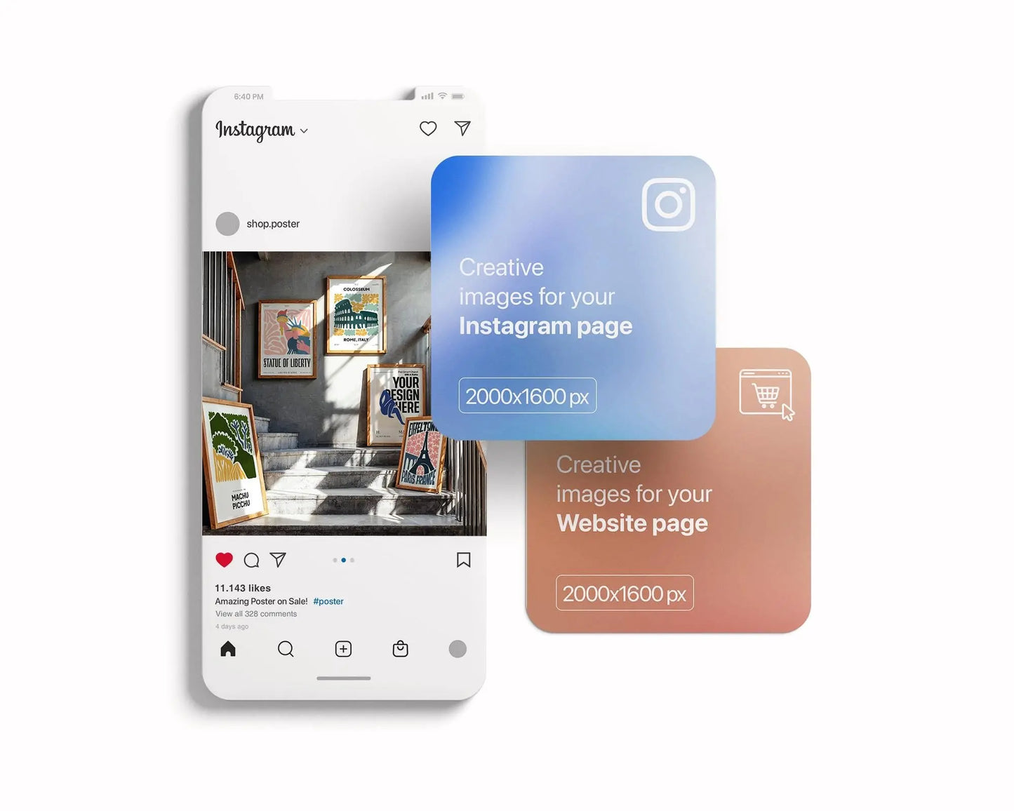 Set of 5 Frame Mockup, Three Multiple Gallery Set 5 Bundle, 5 Vertical Frame Art Display Mockup, Digital Print Mockup - PSD