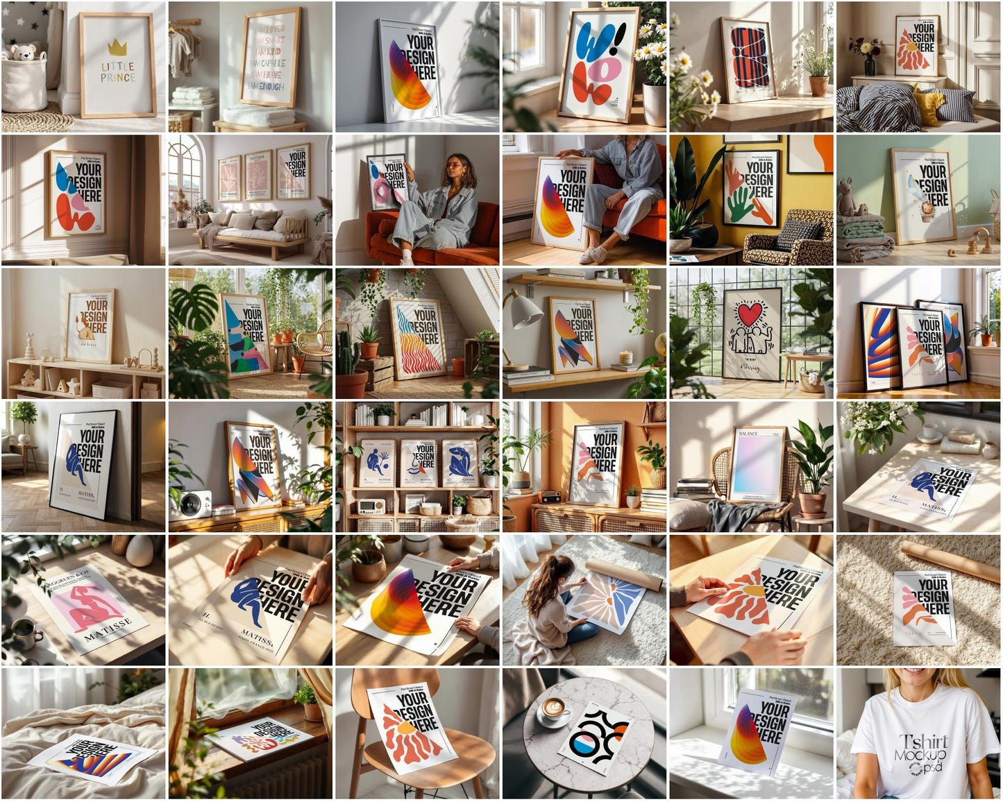 700+ Mockup Mega PSD Bundle Set - Tshirt, Frame and Tote Bag Mockup for Digital Art, PSD Smart Object