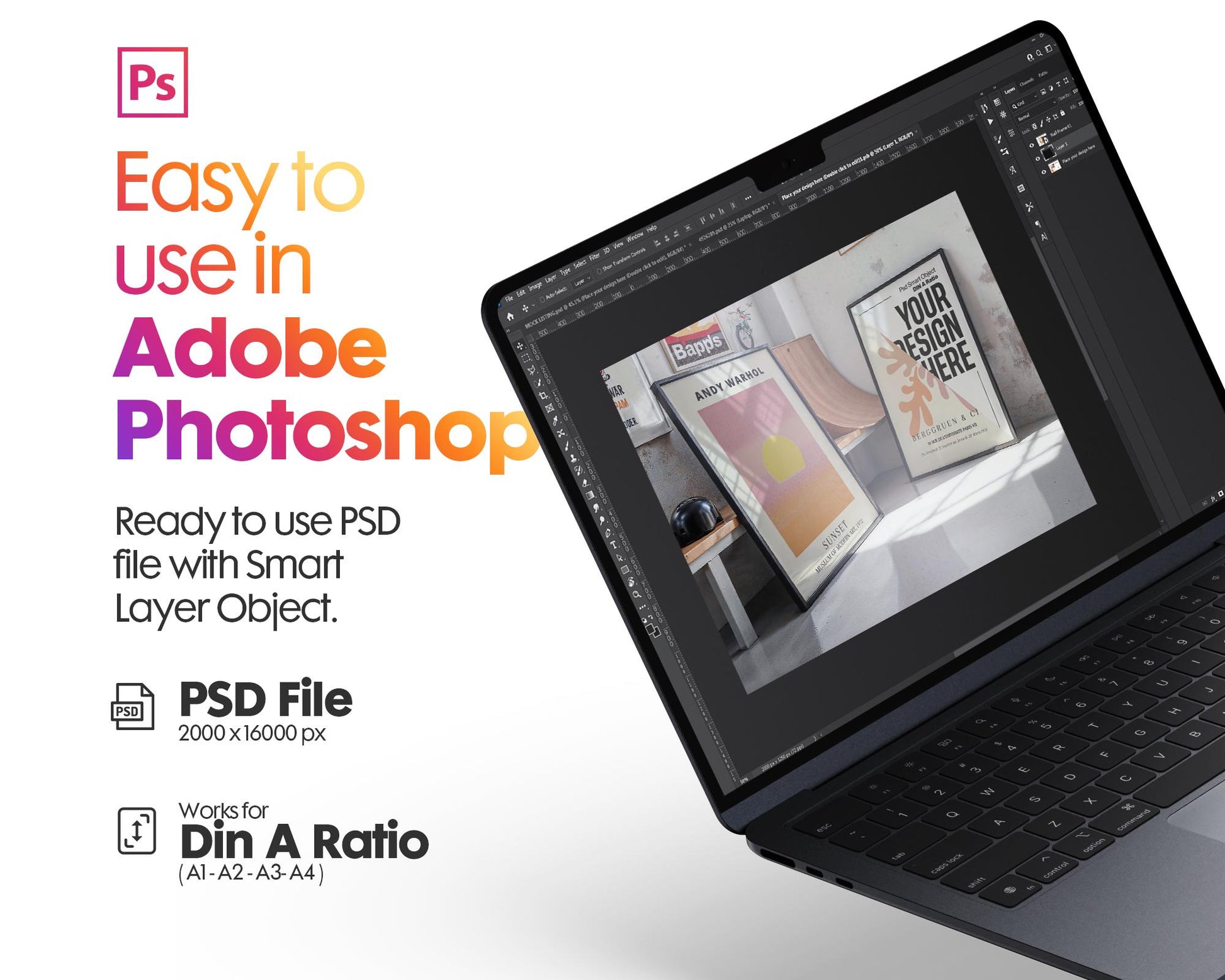 2 Frames Mockup PSD, Mockup Frames, Double Frames Mockup, Set of 2 Mock Up, Wall Art Display, Poster Mockup, Interior Wall Poster Mockup PSD