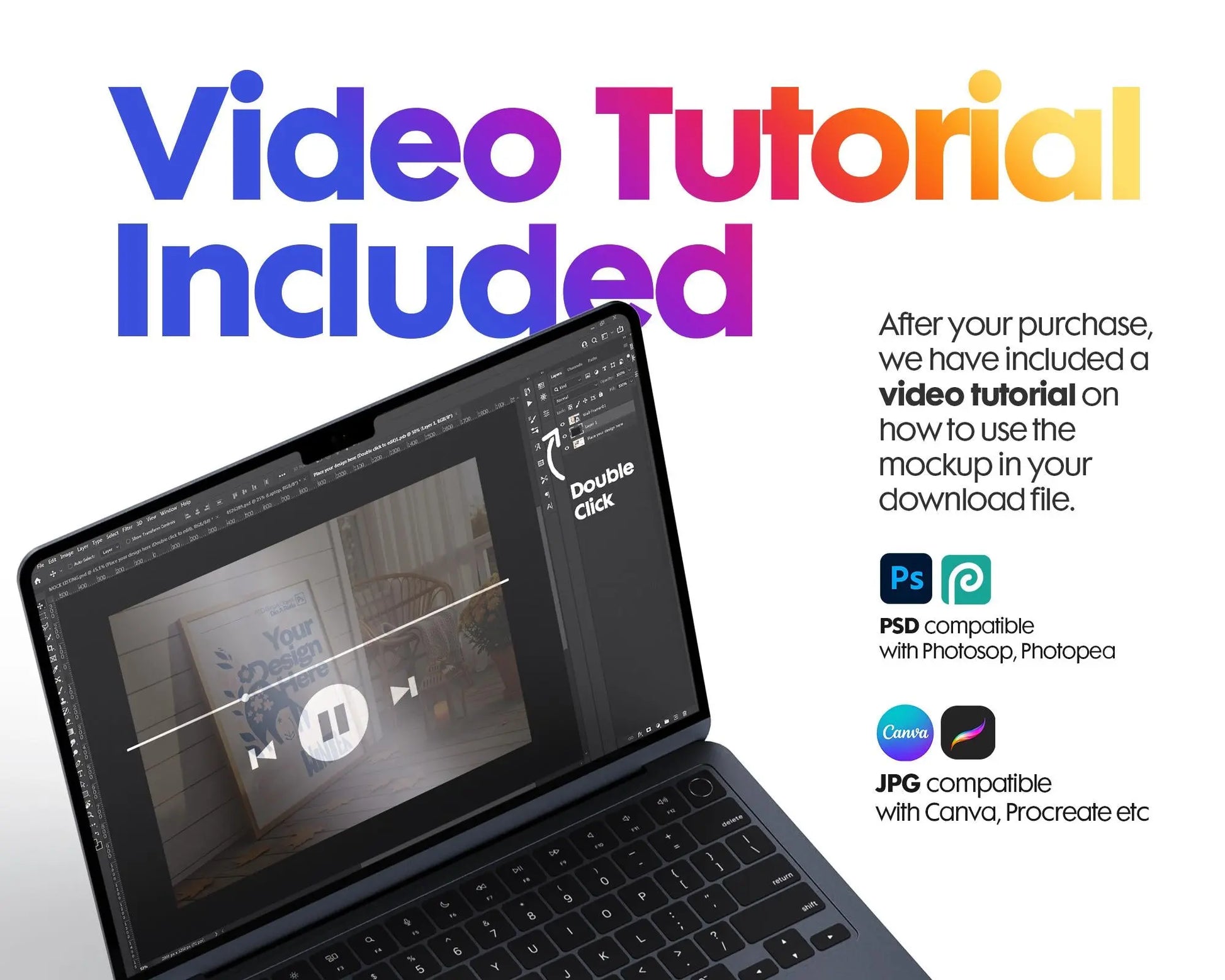 Halloween Frame Mockup PSD, Halloween Wall Art, Rustic Autumn & Pumpkins Vertical Artwork, Spooky Art Mockup,