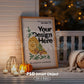 Halloween Frame Mockup PSD, Halloween Wall Art, Rustic Autumn & Pumpkins Vertical Artwork, Spooky Art Mockup,