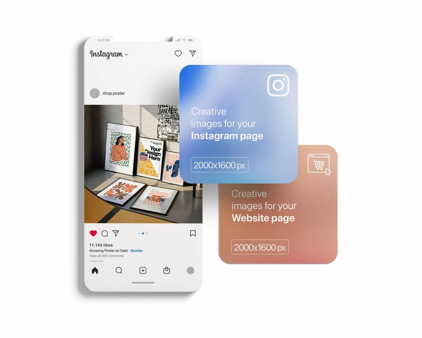 Set of 5 Frame Mockup, Three Multiple Gallery Set 5 Bundle, 5 Vertical Frame Art Display Mockup, Digital Print Mockup - PSD