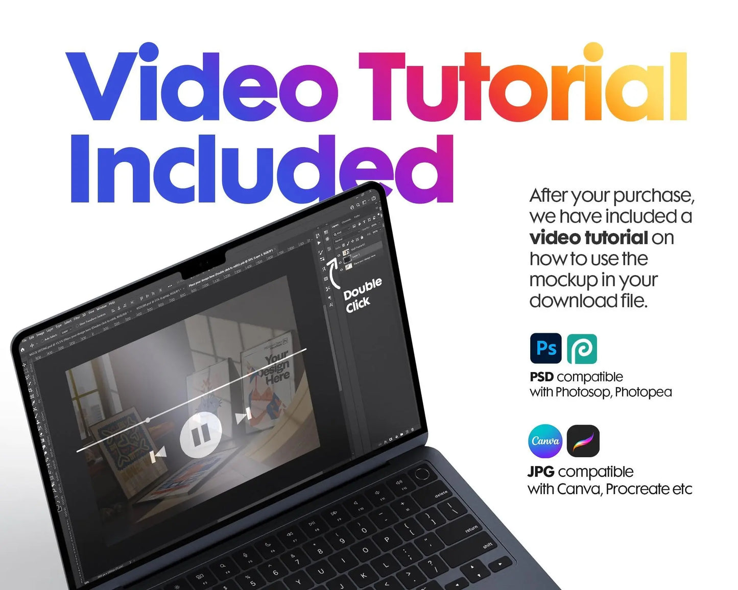 Set of 4 Frame Mockup, Three Multiple Gallery Set 4 Bundle, 4 Vertical Frame Art Display Mockup, Digital Print Mockup - PSD