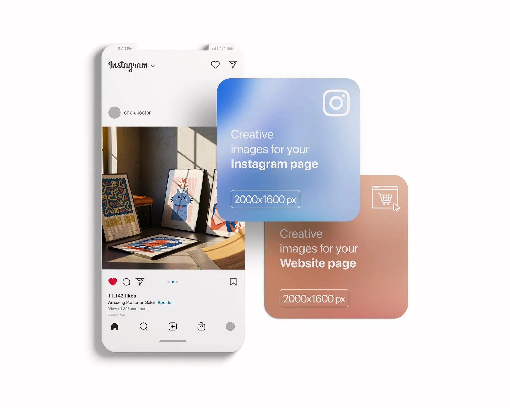 Set of 4 Frame Mockup, Three Multiple Gallery Set 4 Bundle, 4 Vertical Frame Art Display Mockup, Digital Print Mockup - PSD