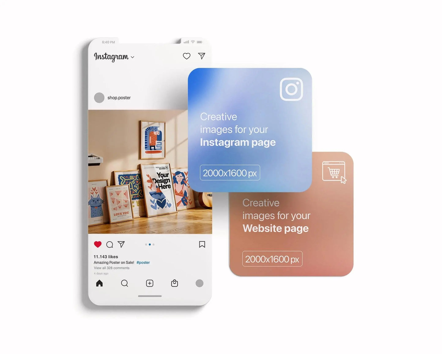 6 Frame Mockup in Home Interior | 6 Frame Mockup Din A Ratio | Interior Wall Poster | Interior Poster Shop Mockup