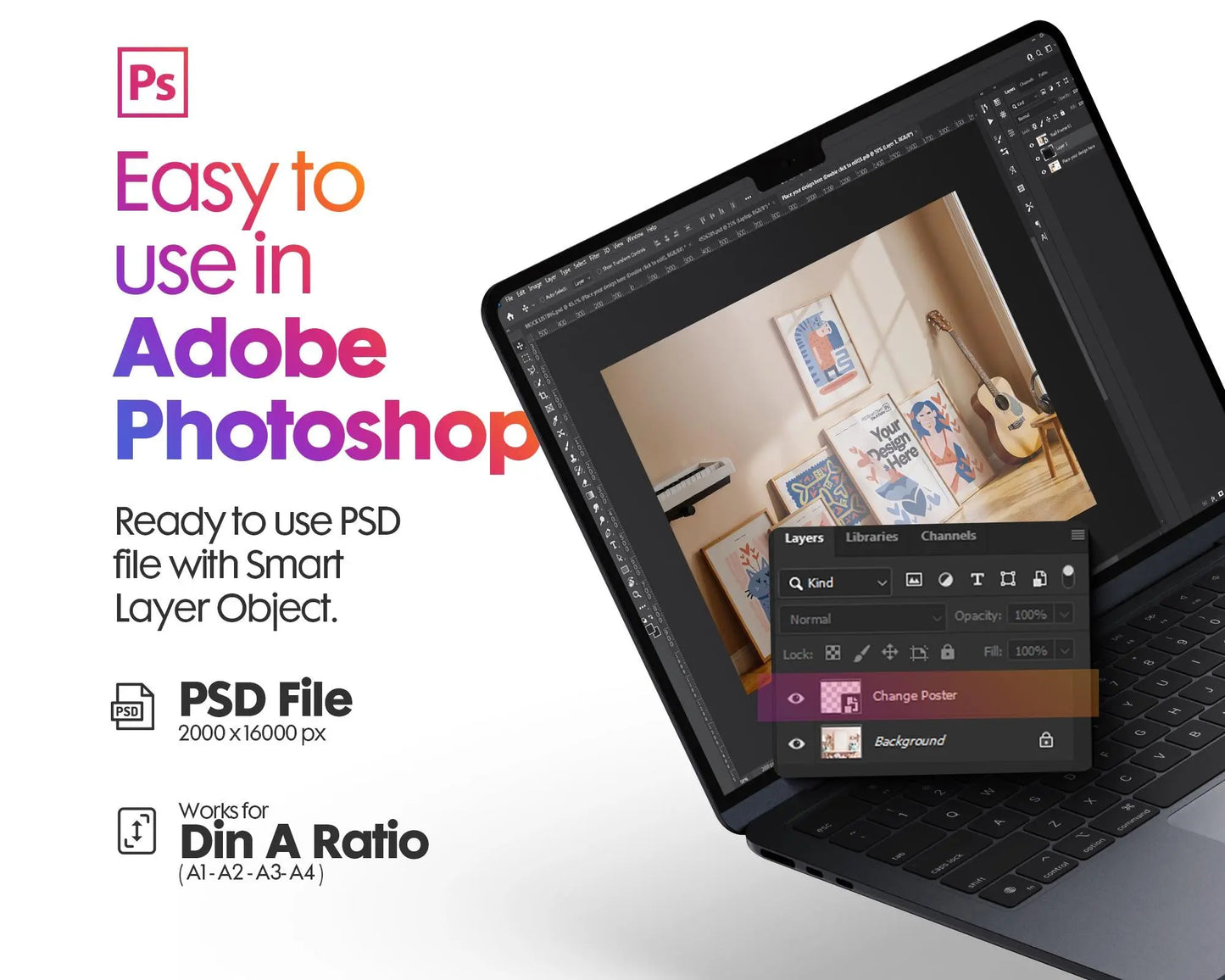 6 Frame Mockup in Home Interior | 6 Frame Mockup Din A Ratio | Interior Wall Poster | Interior Poster Shop Mockup