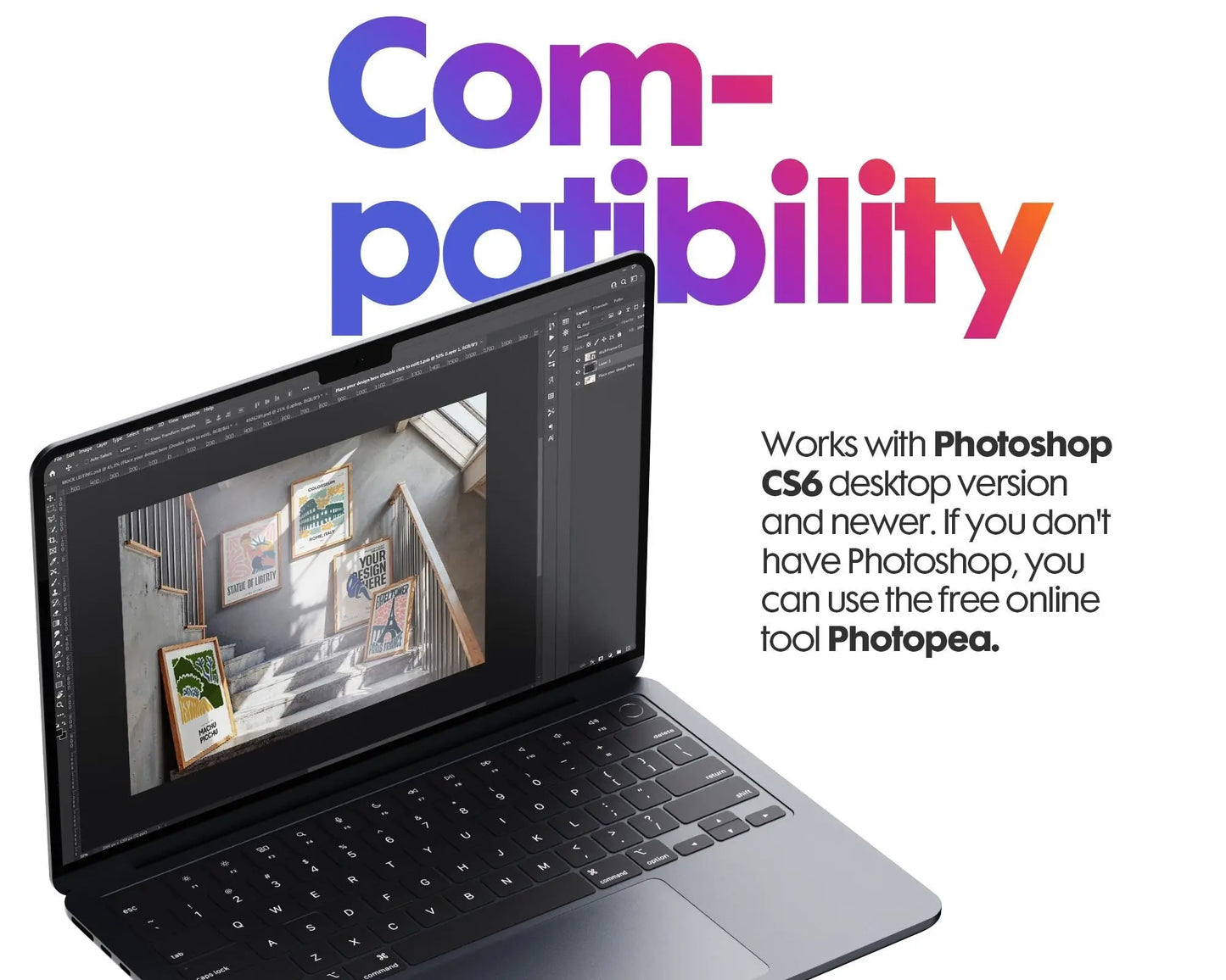 Set of 5 Frame Mockup, Three Multiple Gallery Set 5 Bundle, 5 Vertical Frame Art Display Mockup, Digital Print Mockup - PSD