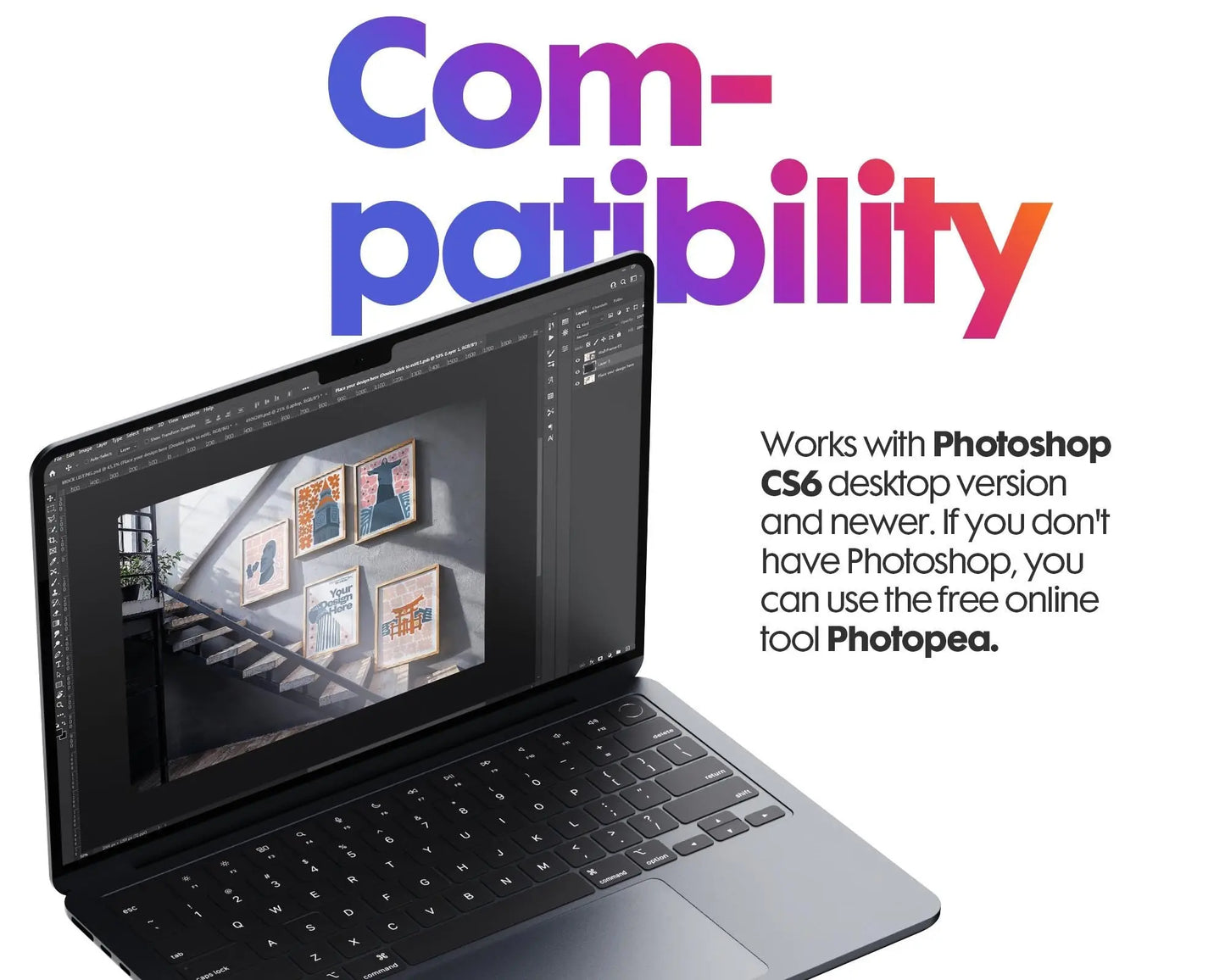 Set of 5 Frame Mockup, Three Multiple Gallery Set 5 Bundle, 5 Vertical Frame Art Display Mockup, Digital Print Mockup - PSD