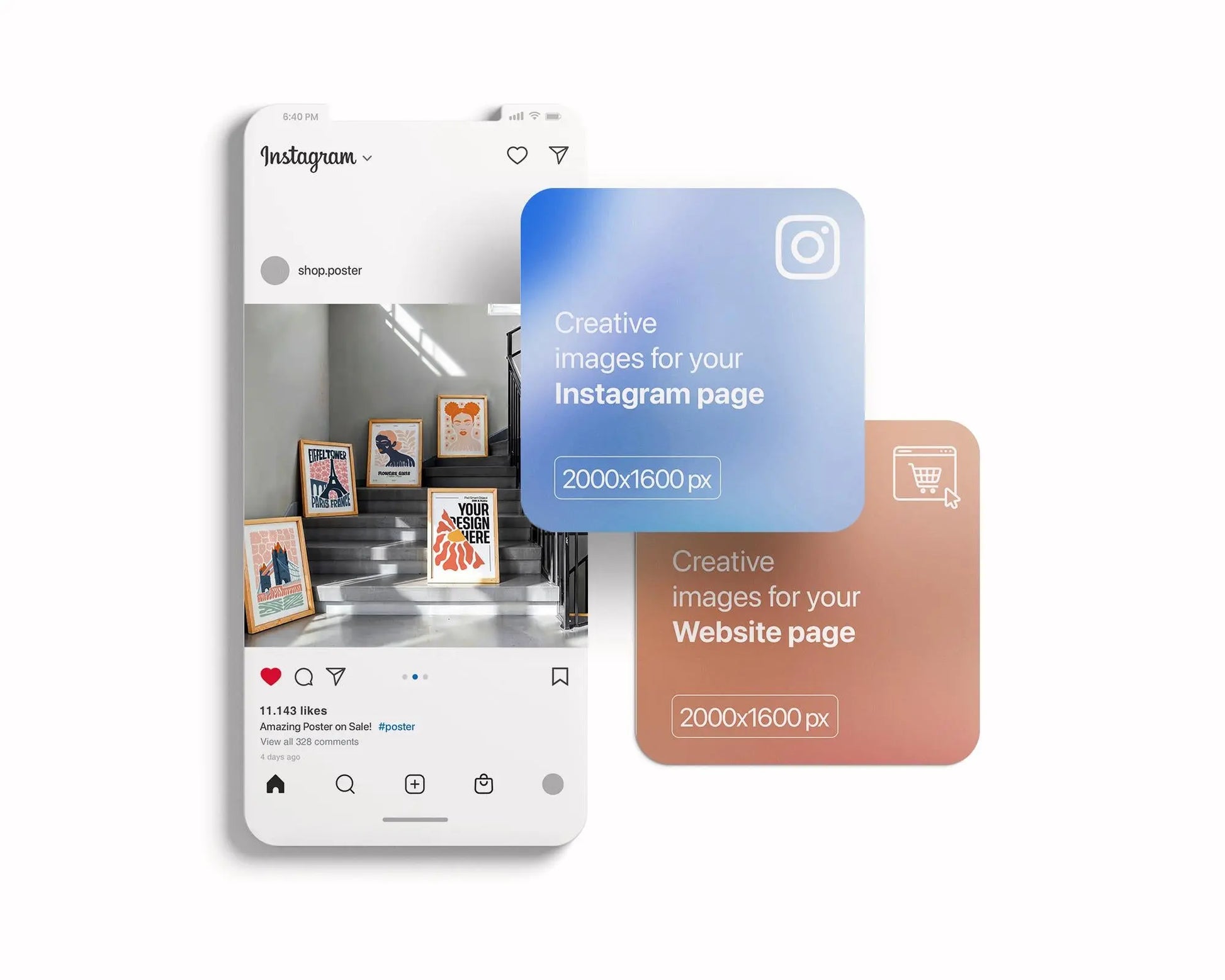 Set of 5 Frame Mockup, Three Multiple Gallery Set 5 Bundle, 5 Vertical Frame Art Display Mockup, Digital Print Mockup - PSD