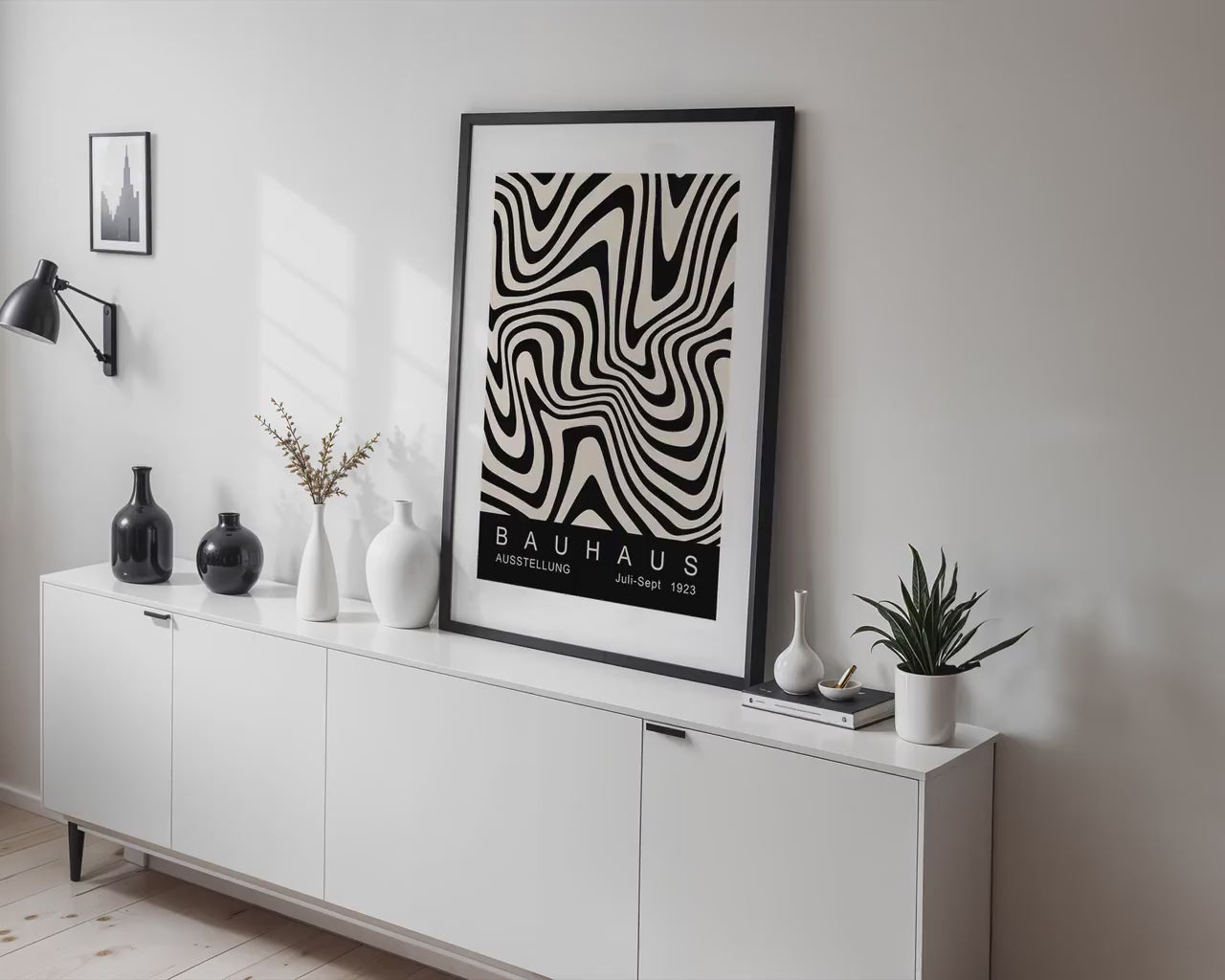 Black Frame Mockup in Home Interior | Black Frame Mockup Frames | Interior Wall Poster |  Interior Poster Shop Mockup