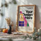 Halloween Frame Mockup PSD, Halloween Wall Art, Rustic Autumn & Pumpkins Vertical Artwork, Spooky Art Mockup,