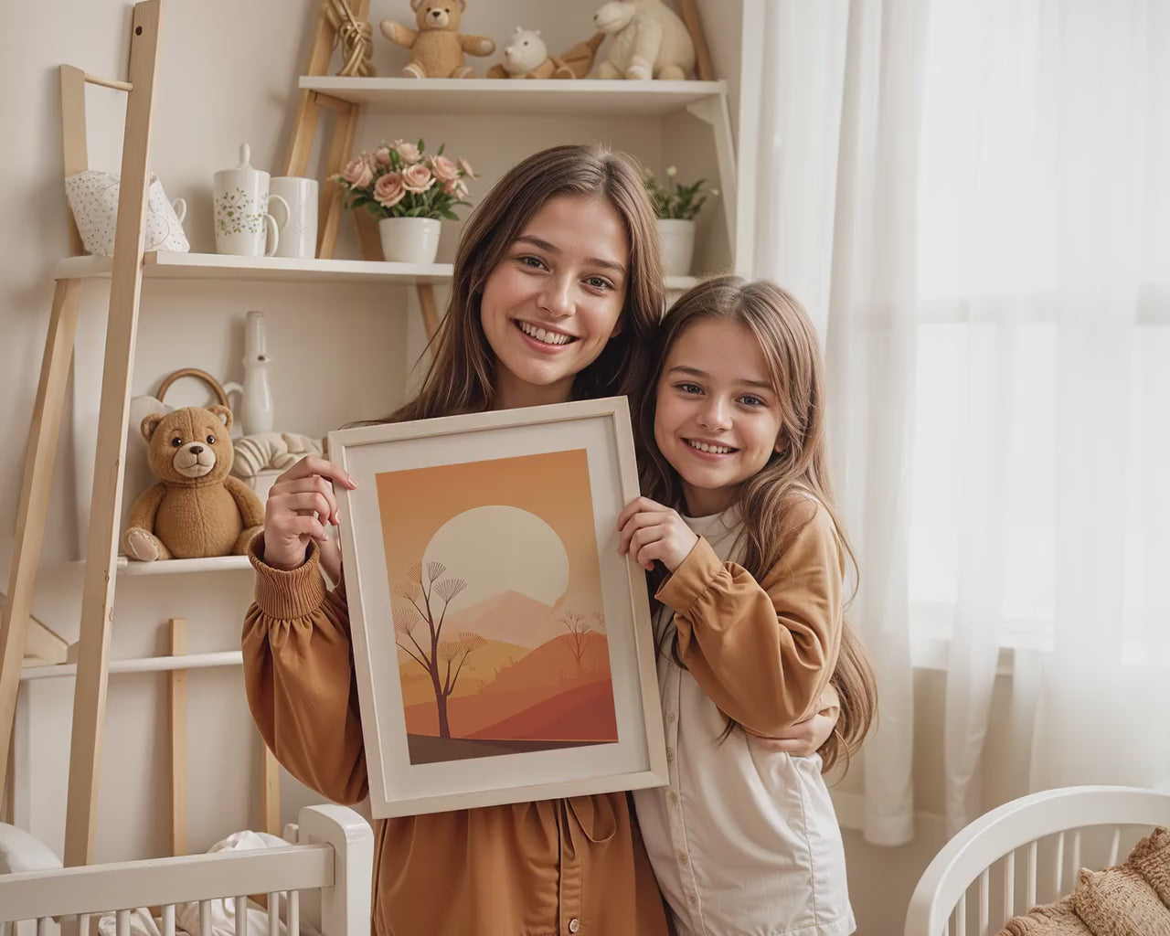 Frame Nursery Mockup in Home Interior PSD | Nursery Frame Mockup Frames | Nursery Wall Poster |  Poster Shop Mockup