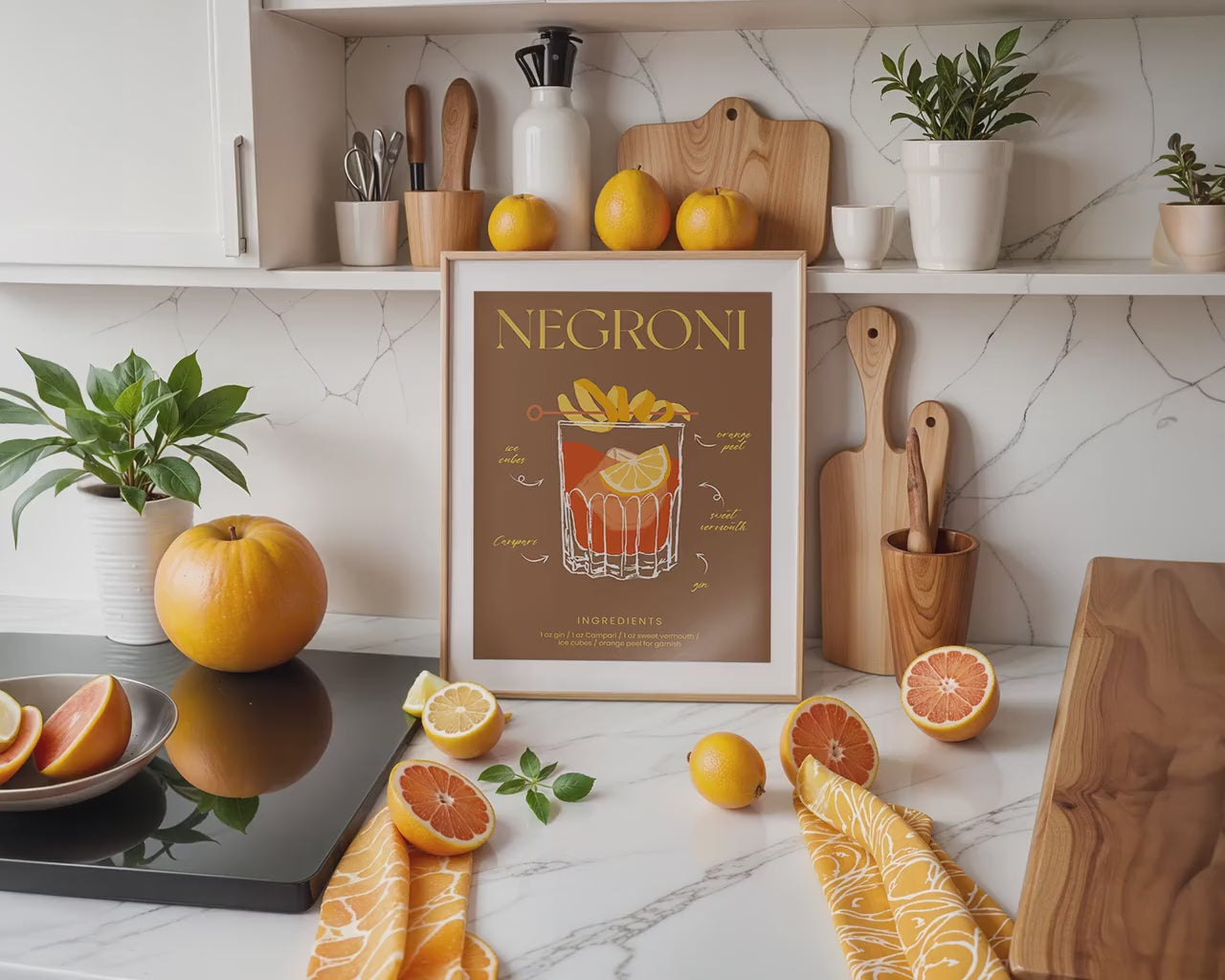 Kitchen Frame Poster  Mockup PSD | Minimal Kitchen Frame Mockup Boho Interior | Poster Mockup Templete PSD