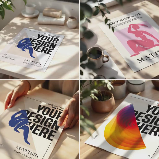 10+ Poster Paper Mockup Bundle PSD with Smart Object | Din A Ratio Photoshop Template for Wall Art & Prints