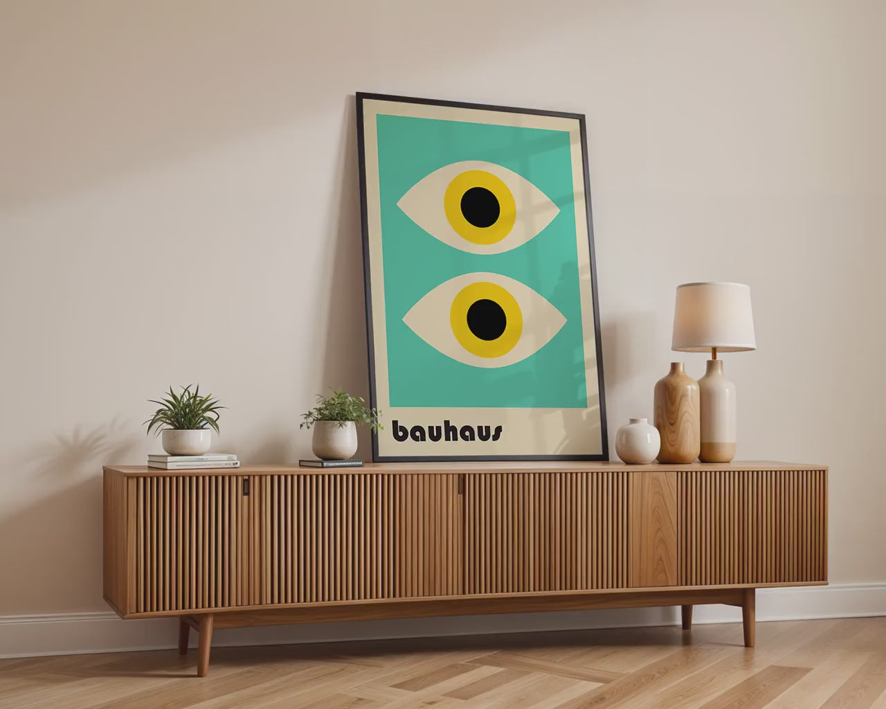 Artwork Mockup PSD | Framed Poster Mockup. DIN A Frame Mock–Up | PSD Photoshop Photopea Mockup. Frame Mockup Home Interior