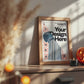 Halloween Frame Mockup PSD, Halloween Wall Art, Rustic Autumn & Pumpkins Vertical Artwork, Spooky Art Mockup