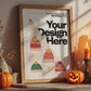 Halloween Frame Mockup PSD, Halloween Wall Art, Rustic Autumn & Pumpkins Vertical Artwork, Spooky Art Mockup