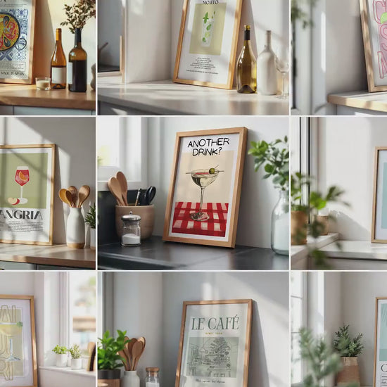 Kitchen Frame Mockup Bundle 65+ PSD Kitchen Poster Frames Din A Ratio Mockups for Recipes & Food Art