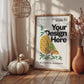 Halloween Frame Mockup PSD, Halloween Wall Art, Rustic Autumn & Pumpkins Vertical Artwork, Spooky Art Mockup