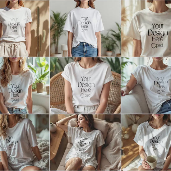 50 Tshirt Mockup Bundle PSD, Gildan 64000 & Bella Canvas 3001 Print on Demand Tee Mockups for Designers, Shirt Mockup , PSD Smart Objects