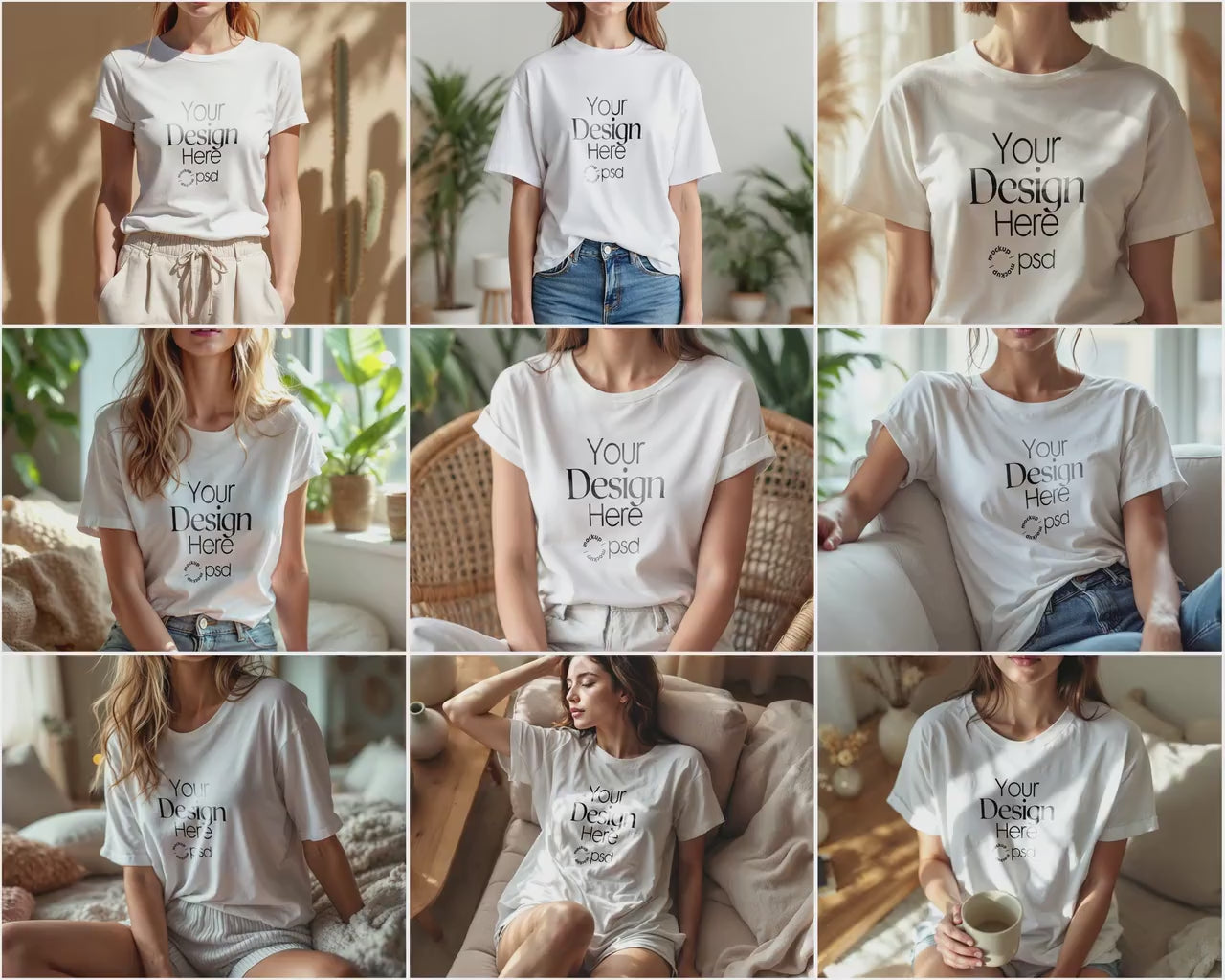 50 Tshirt Mockup Bundle PSD, Gildan 64000 & Bella Canvas 3001 Print on Demand Tee Mockups for Designers, Shirt Mockup , PSD Smart Objects
