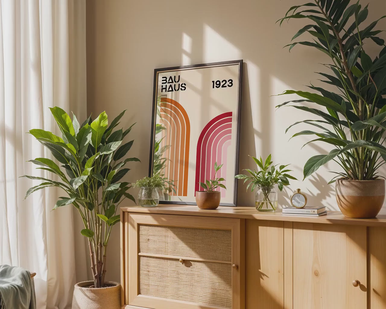 Vertical Frame Mockup in Home Interior | Boho Interior  Frame Mockup PSD | Interior Poster Mockup PSD