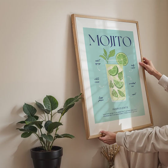 Woman Holding Frame Mockups | Landscape Horizontal Wood Frame Mockup with person | Digital Prints, and Poster Shop Mockup