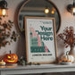 Halloween Frame Mockup PSD, Halloween Wall Art, Rustic Autumn & Pumpkins Vertical Artwork, Spooky Art Mockup,