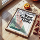 Halloween Frame Mockup PSD, Halloween Wall Art, Rustic Autumn & Pumpkins Vertical Artwork, Spooky Art Mockup