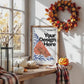 Halloween Frame Mockup PSD, Halloween Wall Art, Rustic Autumn & Pumpkins Vertical Artwork, Spooky Art Mockup,