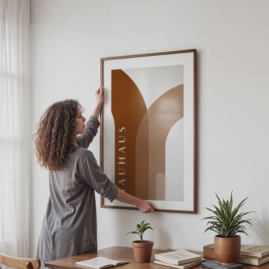 Frame Mockup With Person,  PSD Photoshop Mockup, Frame Mockup Home Interior, Interior Frame Mockup Woman