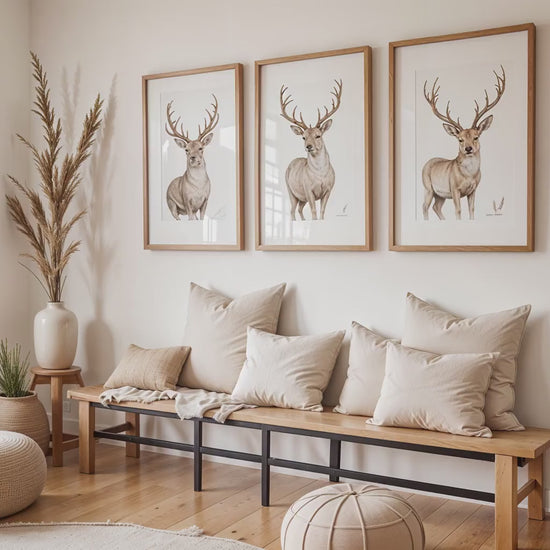 3 Frame Mockup in Home Interior PSD | 3 Frame Mockup Frames | Interior Wall Poster |  Interior Poster Shop Mockup