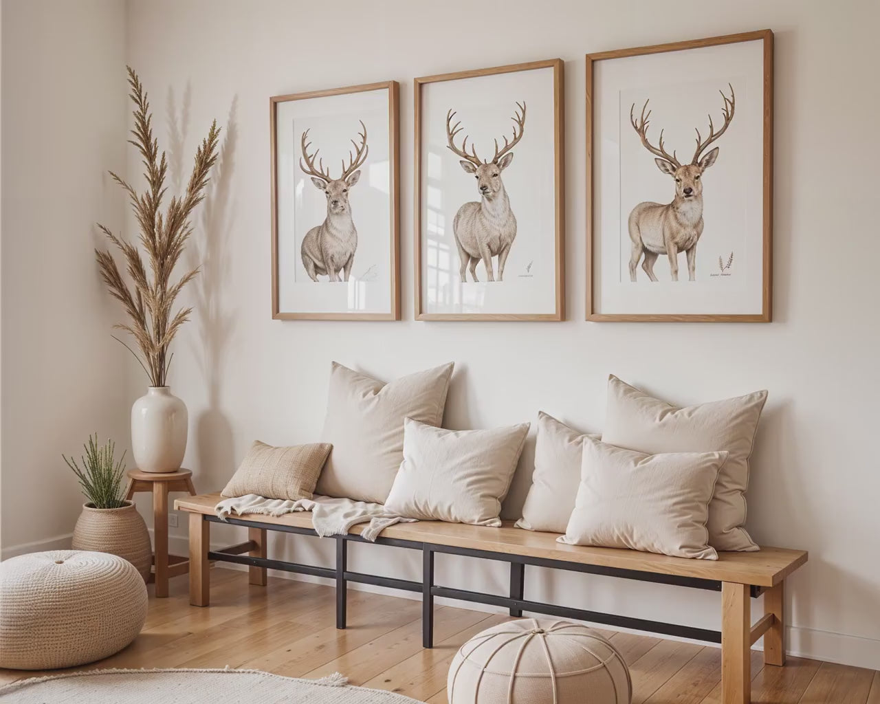 3 Frame Mockup in Home Interior PSD | 3 Frame Mockup Frames | Interior Wall Poster |  Interior Poster Shop Mockup